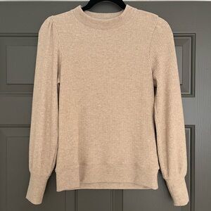 J. Crew brush rib knit tan sweater XS